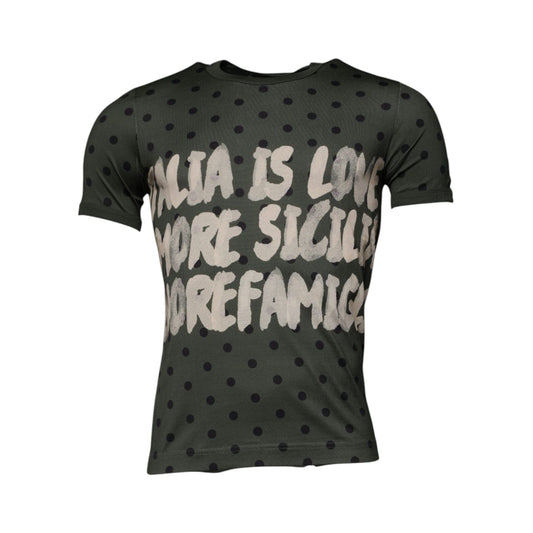 Dolce & Gabbana Gray Sicilia Cotton Crew Neck T-shirt