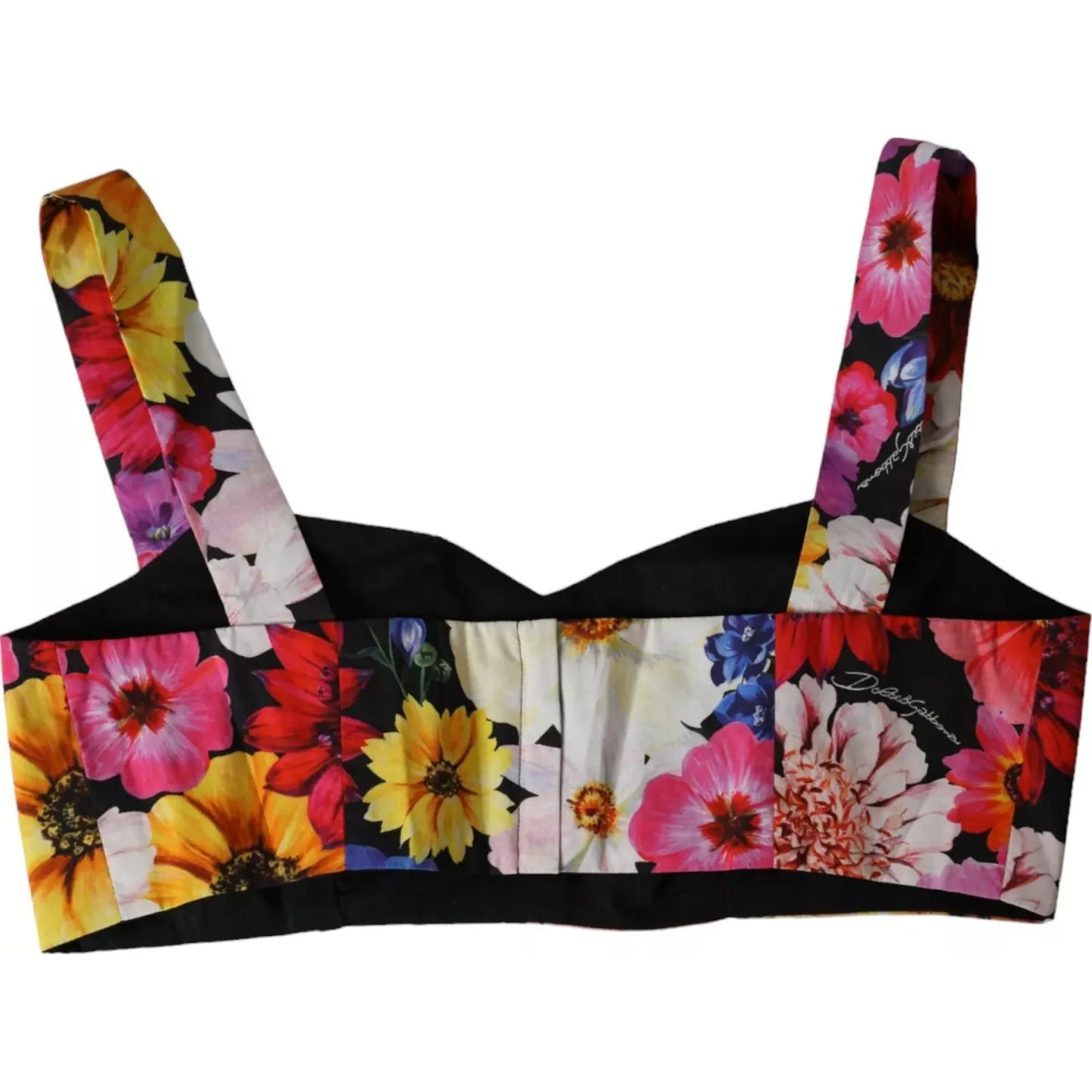 Dolce & Gabbana Multicolor Floral Sleeveless Bustier Crop Top Dolce & Gabbana