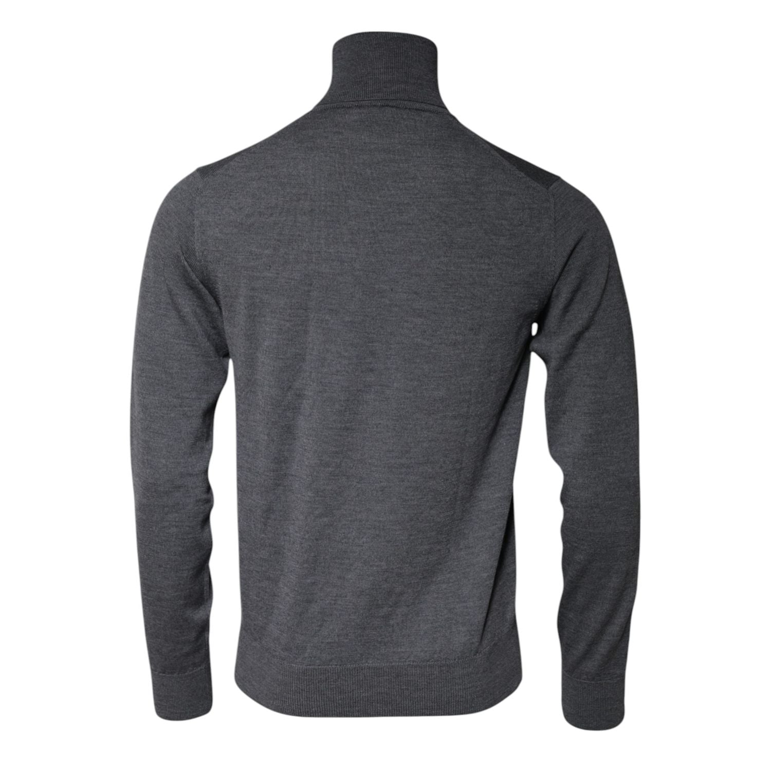 Dolce & Gabbana Gray Wool Logo Turtleneck Pullover Sweater