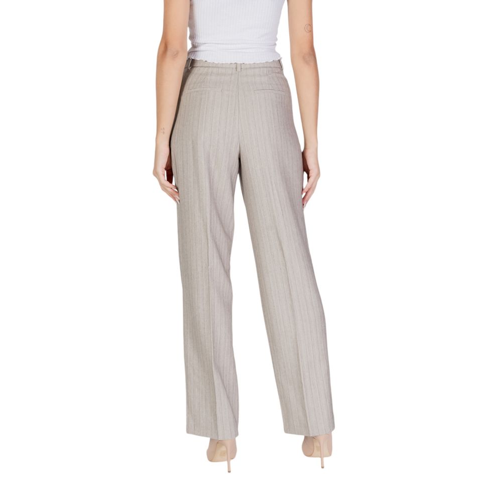 Vero Moda Gray Polyester Casual Pants