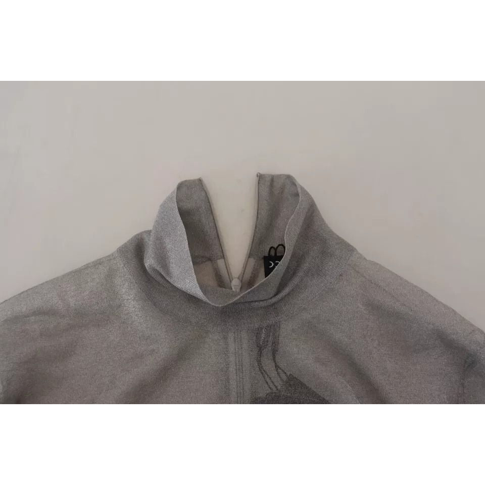 Dolce & Gabbana Gray See Through Turtleneck Pullover Sweater