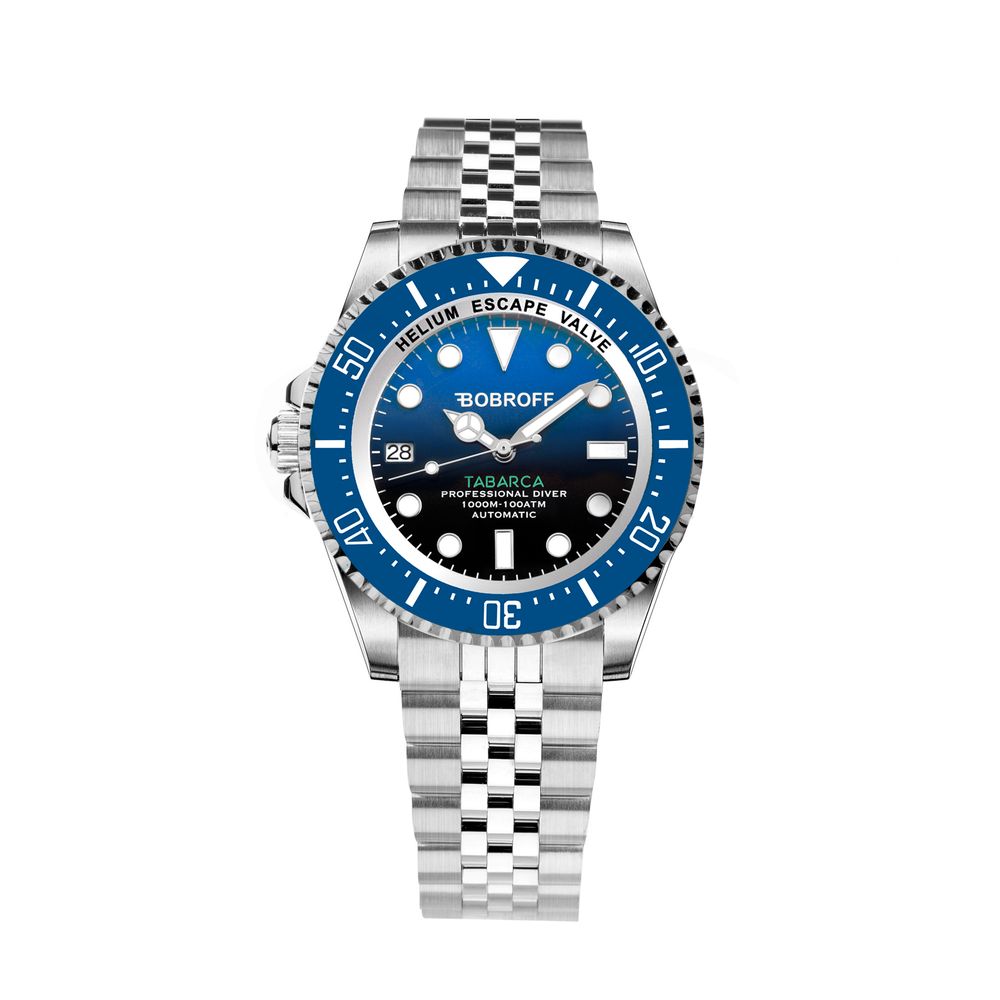 Bobroff Silver Stainless Steel Sport Watch