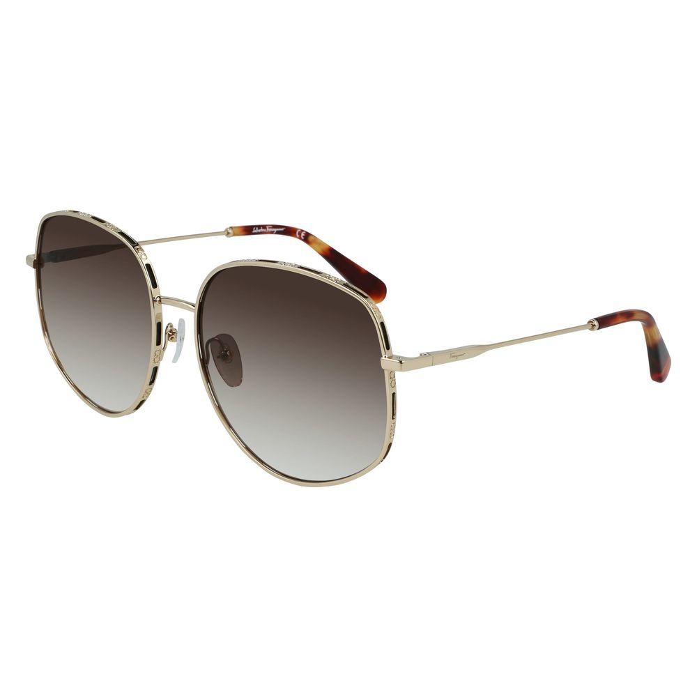 Salvatore Ferragamo Gold Metal Sunglasses Salvatore Ferragamo