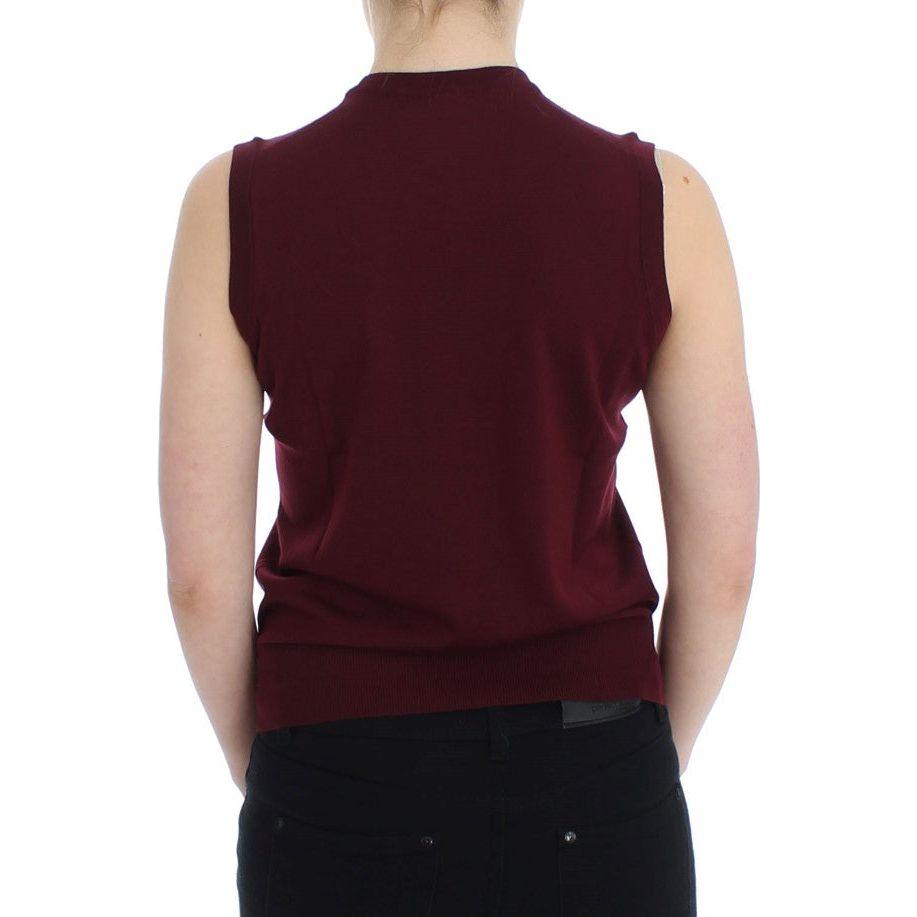 Dolce & Gabbana Elegant Red Wool Sleeveless Pullover Vest Dolce & Gabbana