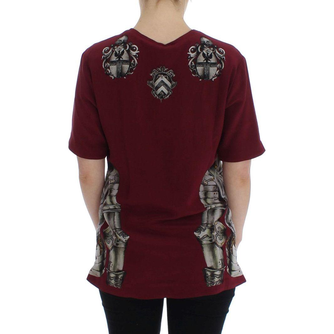 Dolce & Gabbana Enchanted Sicily Silk Blouse with Knight Print Dolce & Gabbana