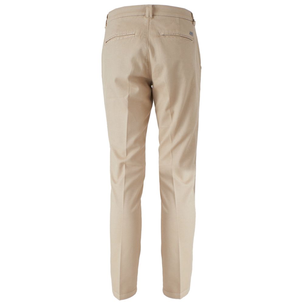 Yes Zee Beige Cotton Jeans & Pant Yes Zee