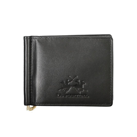 La Martina Black Leather Men Wallet