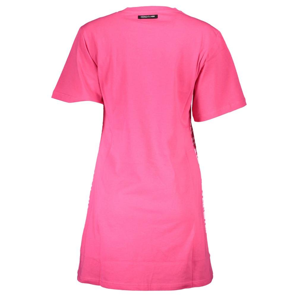 Cavalli Class Pink Cotton Women Dress Cavalli Class