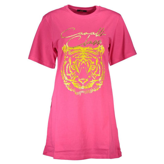 Cavalli Class Pink Cotton Women Top Cavalli Class