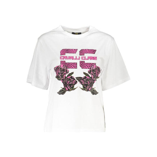 Cavalli Class White Cotton Women T-Shirt Cavalli Class