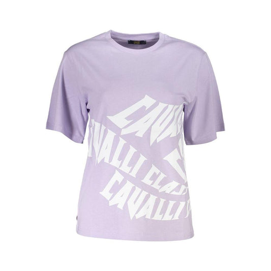 Cavalli Class Purple Cotton Women T-Shirt Cavalli Class