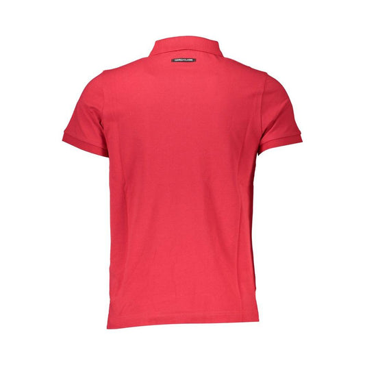 Cavalli Class Red Cotton Men Polo Shirt Cavalli Class