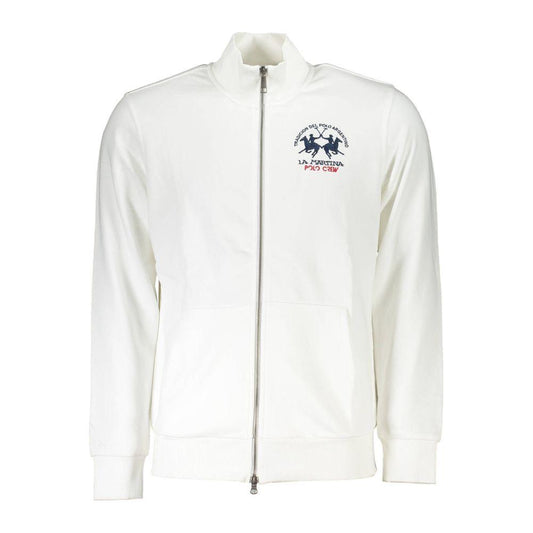 La Martina White Cotton Men Sweater La Martina