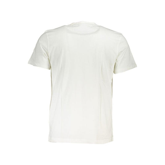 La Martina Chic White Crew Neck Tee with Logo Print La Martina