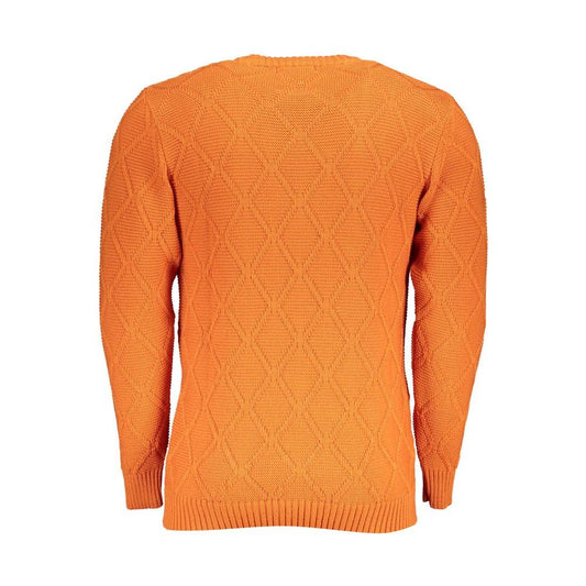 U.S. Grand Polo Orange Diamond Pattern Crew Neck Sweater U.S. Grand Polo