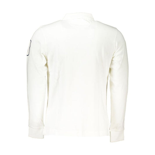 La Martina Elegant Long Sleeved White Polo La Martina