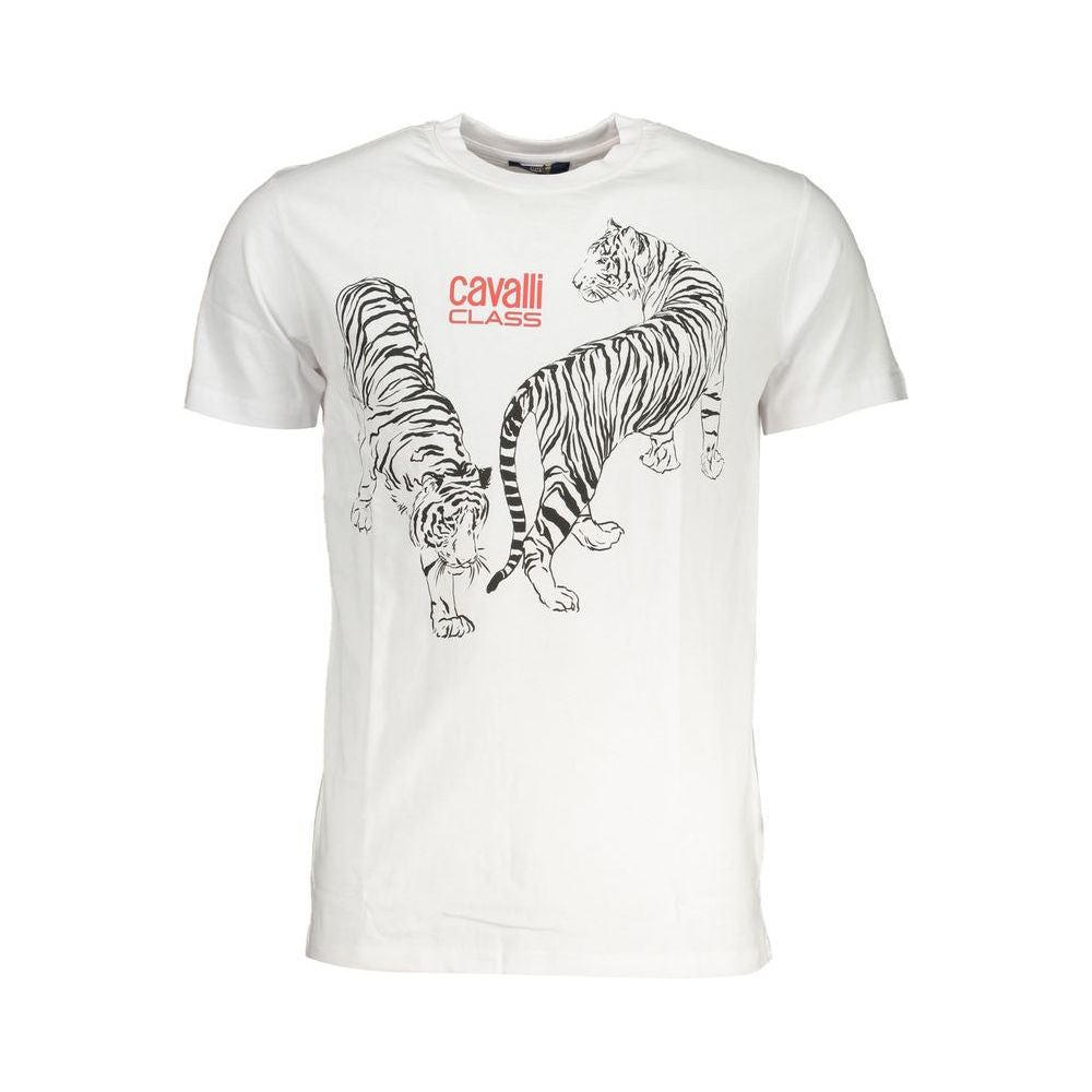 Cavalli Class White Cotton T-Shirt