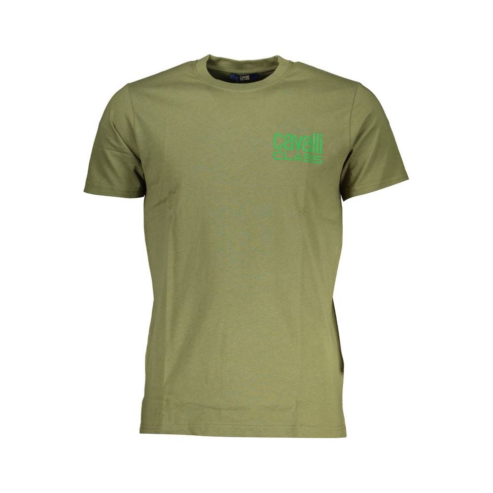 Cavalli Class Green Cotton T-Shirt