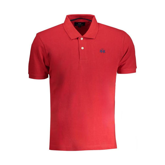 La Martina Red Cotton Polo Shirt