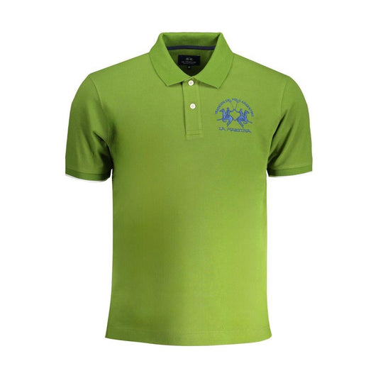 La Martina Green Cotton Polo Shirt