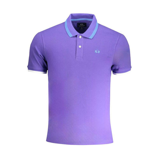 La Martina Purple Cotton Polo Shirt