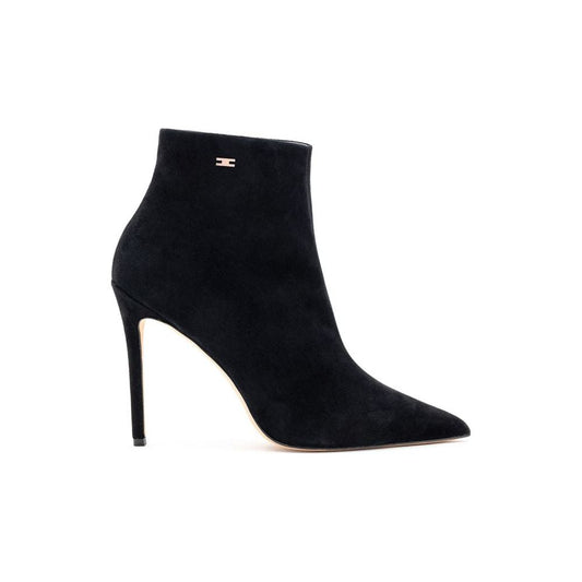 Elisabetta Franchi Black Leather Scamociata Boot Elisabetta Franchi