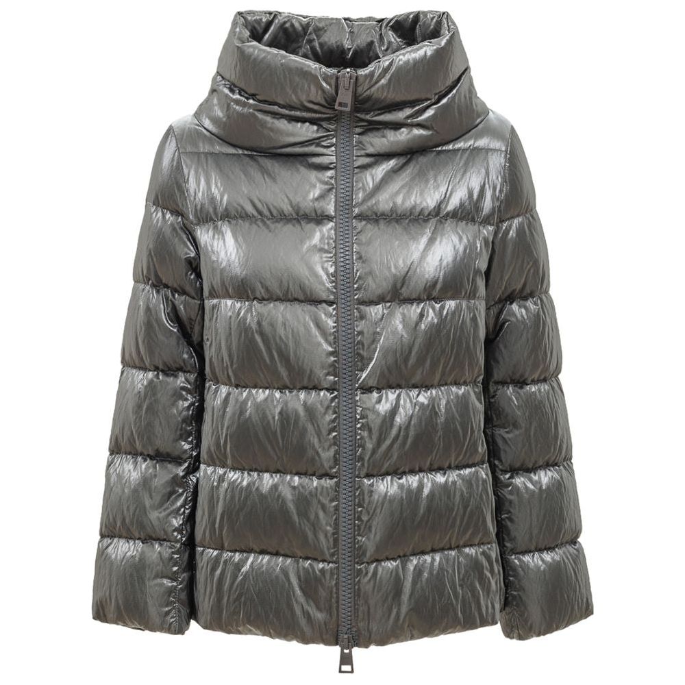 Herno Silver Viscose Jackets & Coat Herno Dim Gray