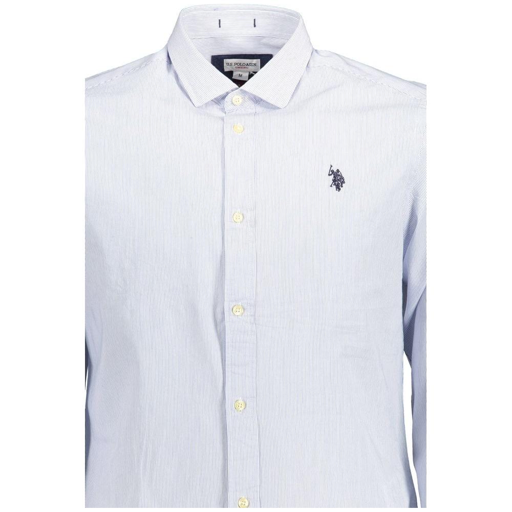 U.S. POLO ASSN. Light Blue Cotton Men Shirt U.S. POLO ASSN.