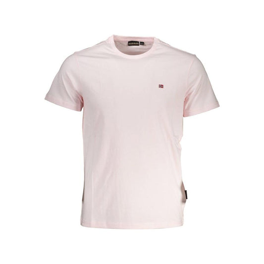 Napapijri Pink Cotton Men T-Shirt Napapijri