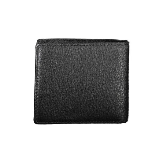 La Martina Black Leather Men Wallet La Martina