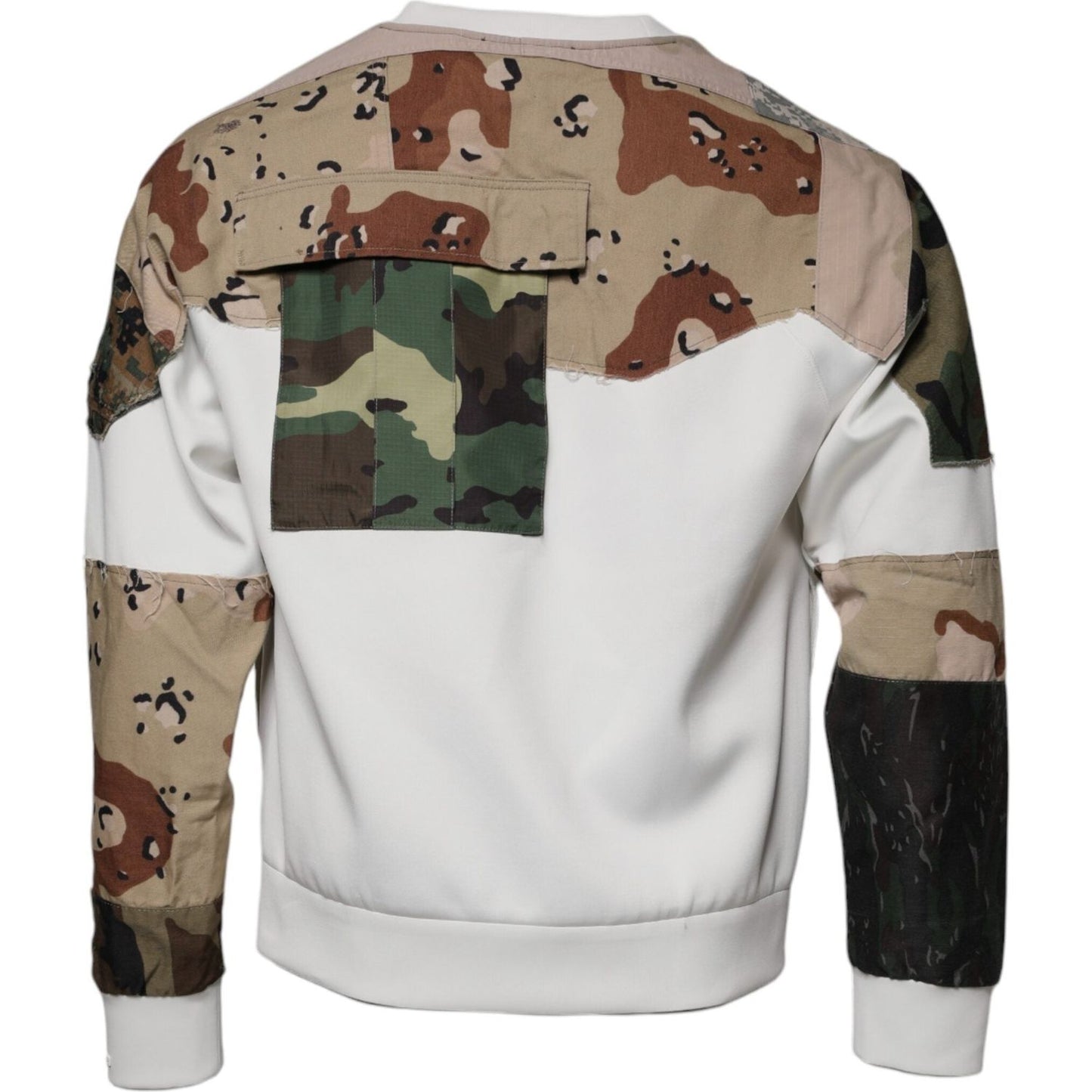 Dolce & Gabbana Multicolor Patchwork Cotton Crew Neck Sweater