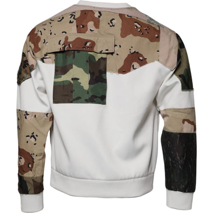 Dolce & Gabbana Multicolor Patchwork Cotton Crew Neck Sweater