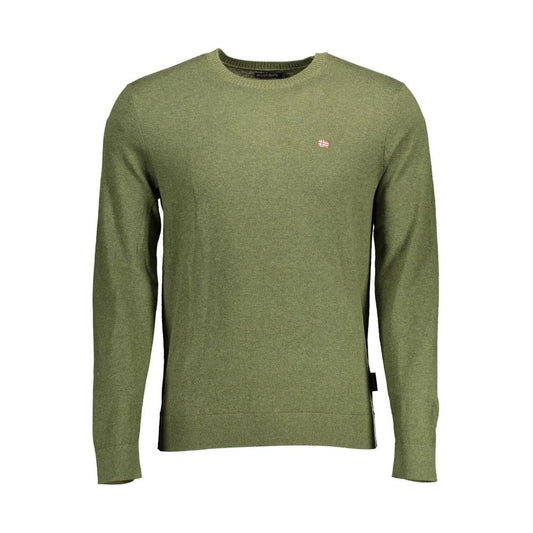 Napapijri Green Cotton Men Sweater Napapijri