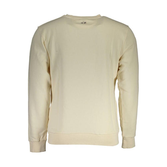 La Martina White Cotton Men Sweater La Martina