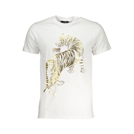 Cavalli Class White Cotton T-Shirt