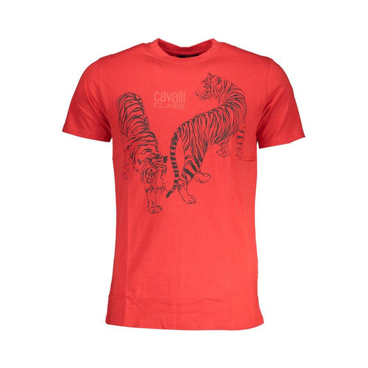 Cavalli Class Red Cotton T-Shirt