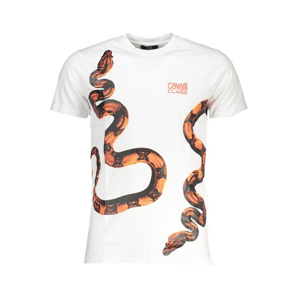 Cavalli Class White Cotton T-Shirt