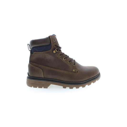 U.S. POLO ASSN. Brown Polyester Men Boot U.S. POLO ASSN.