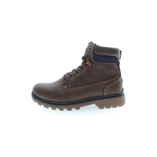 U.S. POLO ASSN. Brown Polyester Men Boot U.S. POLO ASSN.