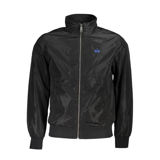 La Martina Black Polyester Men Jacket La Martina