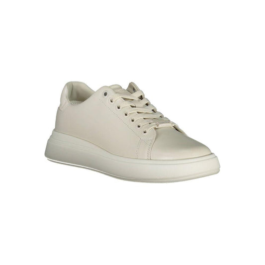 Calvin Klein Beige Leather Women Sneaker Calvin Klein