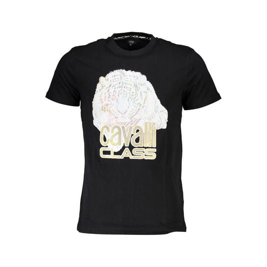 Cavalli Class Black Cotton T-Shirt Cavalli Class