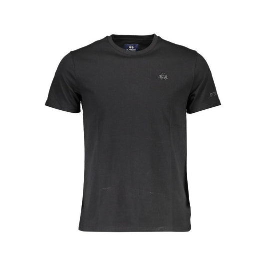 La Martina Black Cotton Men T-Shirt La Martina