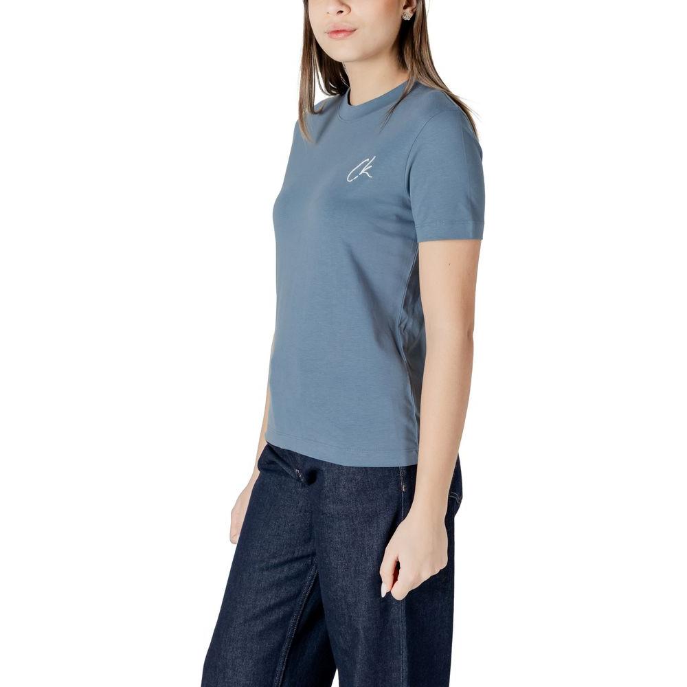 Calvin Klein Jeans Blue Cotton Rigenerato Tops & T-Shirt Calvin Klein Jeans