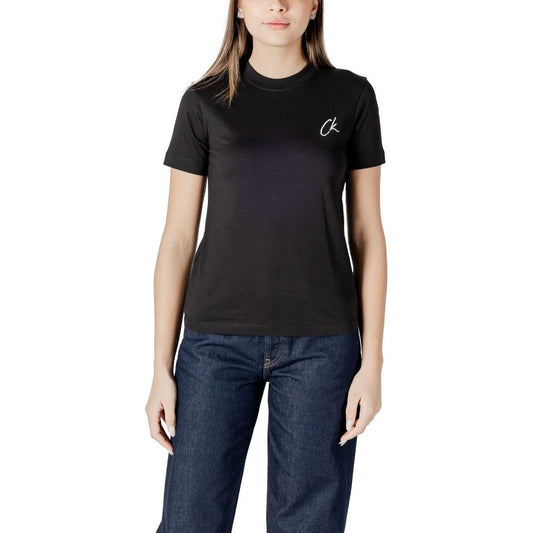 Calvin Klein Jeans Black Cotton Rigenerato Tops & T-Shirt