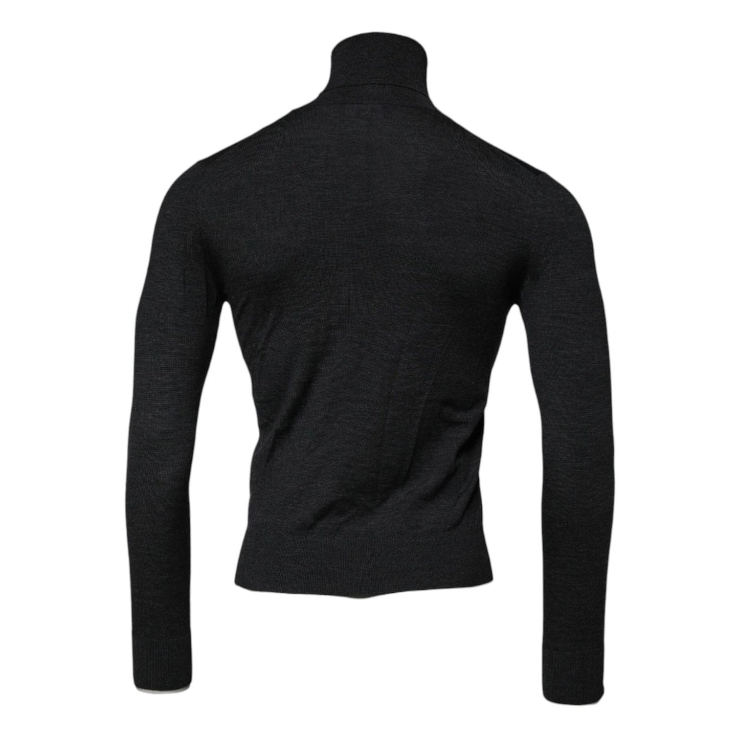 Dolce & Gabbana Black Wool Turtleneck Pullover Sweater