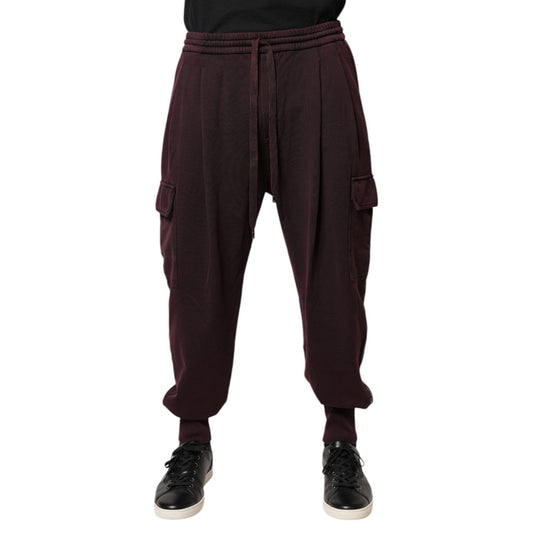 Dolce & Gabbana Dark Violet Cotton Cargo Jogger Pants
