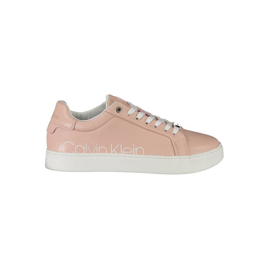 Calvin Klein Pink Leather Women Sneaker Calvin Klein