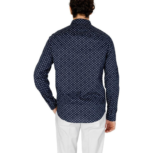 Armani Exchange Blue Cotton Shirt Armani Exchange Dark Slate Gray