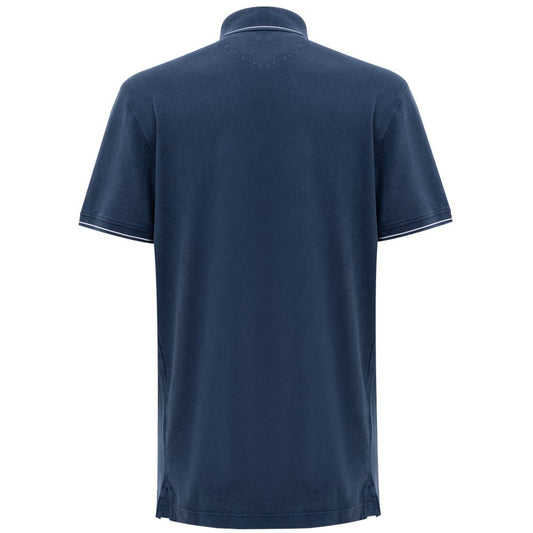 Corneliani Navy Blue Cotton Polo Shirt Corneliani